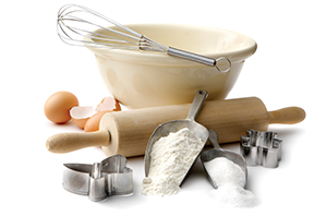 baking ingredients egg rolling pin flour