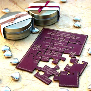 puzzle wedding invite